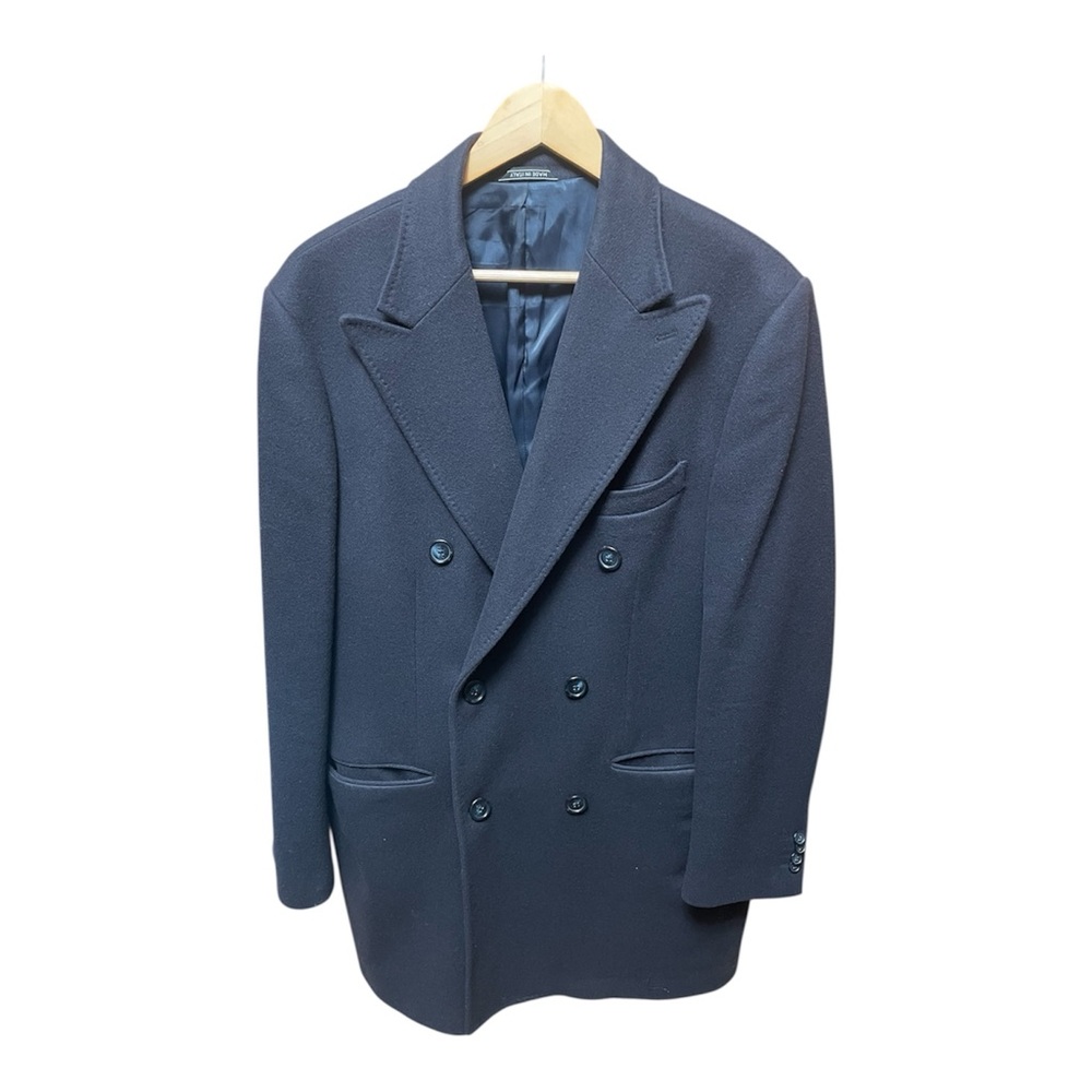 DiStefano Men’s Marine/Navy Gianni DP Wool Coat 44R Viscose Lining Made In Italy